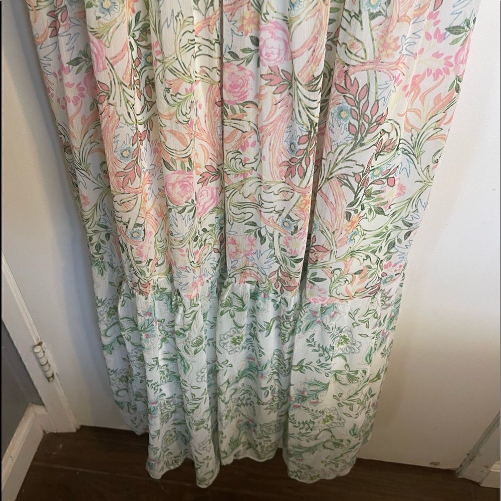 House Of Harlow 1960 Floral Tiered Ruffle Sleeves Maxi Dress.Size S - Picture 10 of 17